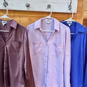 Express Satin Blouses - Purple, Pink, Blue